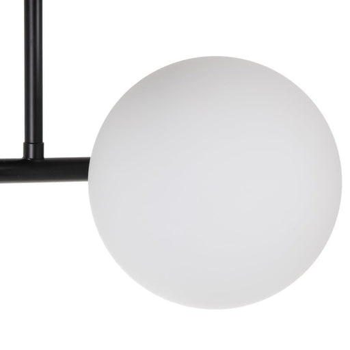 Aplica de Perete din Metal Negru si Sticla Alba 23cm IXIA