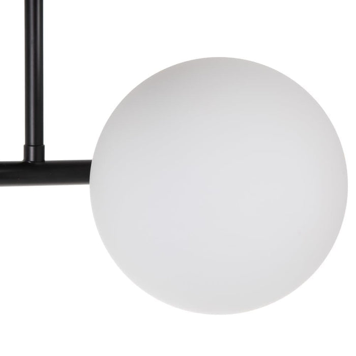 Aplica de Perete din Metal Negru si Sticla Alba 23cm IXIA