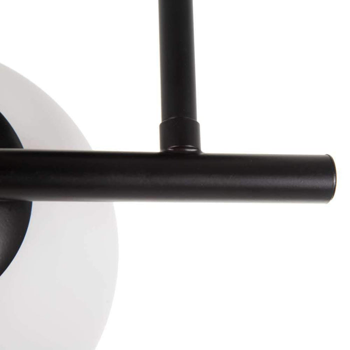 Aplica de Perete din Metal Negru si Sticla Alba 23cm IXIA