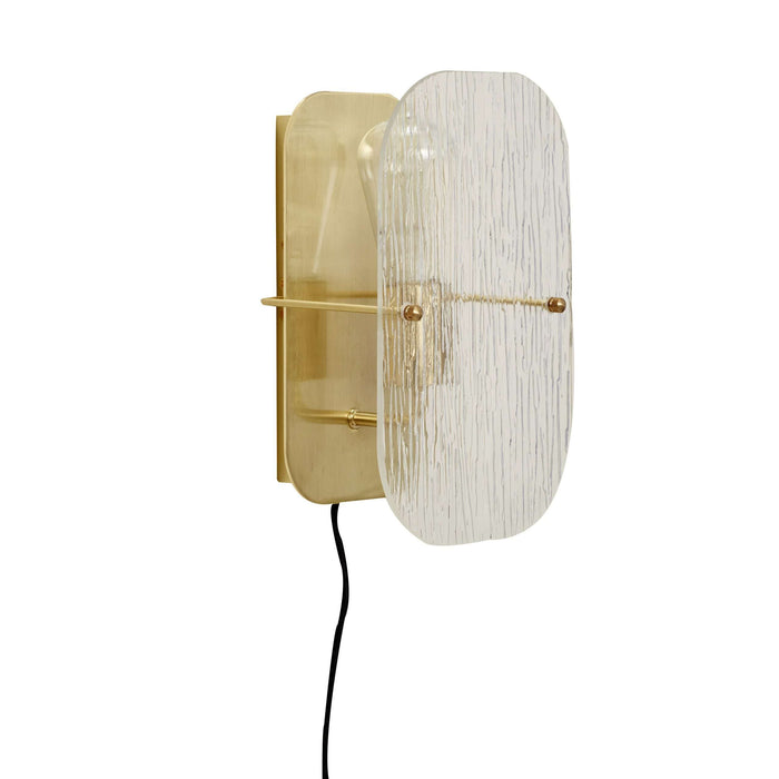 Lampa de Perete din Metal Auriu si Sticla HUBSCH
