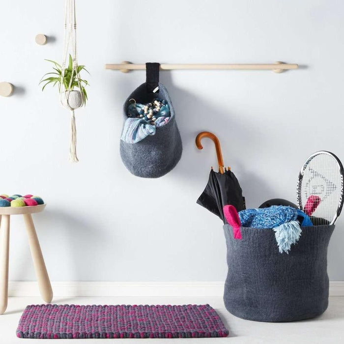 Cos Depozitare din Fetru M Albastru AVEVA