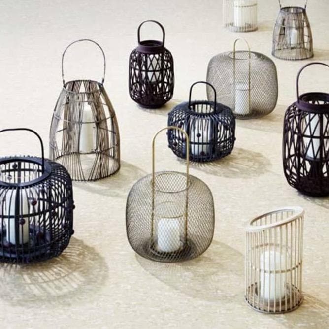 Felinar din Metal Auriu si Sticla BODEN