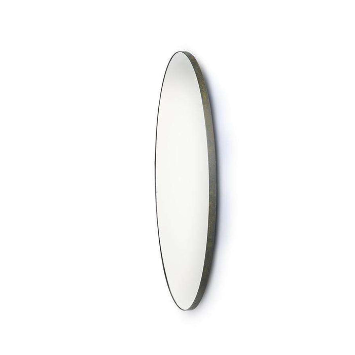 Oglinda Rotunda din Sticla si Metal Negru 80cm HK LIVING