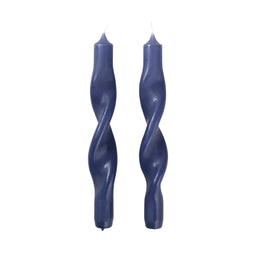 Set 2 Lumanari Twisted Albastre Broste Copenhagen 