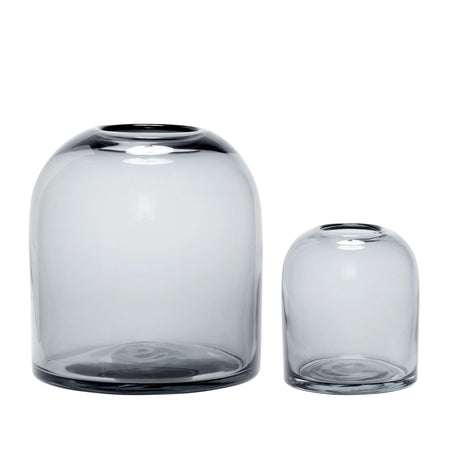 Set de 2 Vaze din Sticla Fumurie HUBSCH