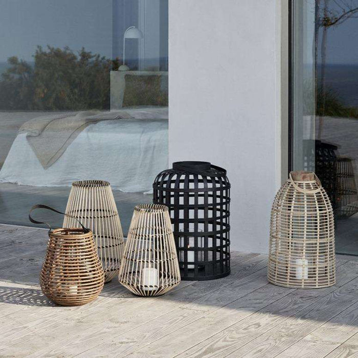 Set Felinare din Bambus Negru Hubsch