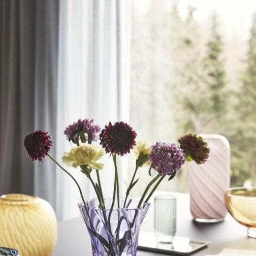 Set Vaza din Sticla Alb cu Roz HUBSCH