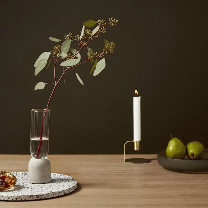 Suport pentru Lumanare din Metal Auriu 8cm HUBSCH