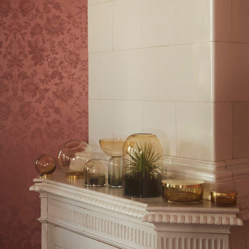 Vaza GLOBE din Sticla Maro si Metal Auriu 10 cm AYTM