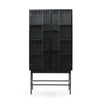 Cabinet BLUR Negru din MDF si Sticla cu Picioare Metalice TEULAT