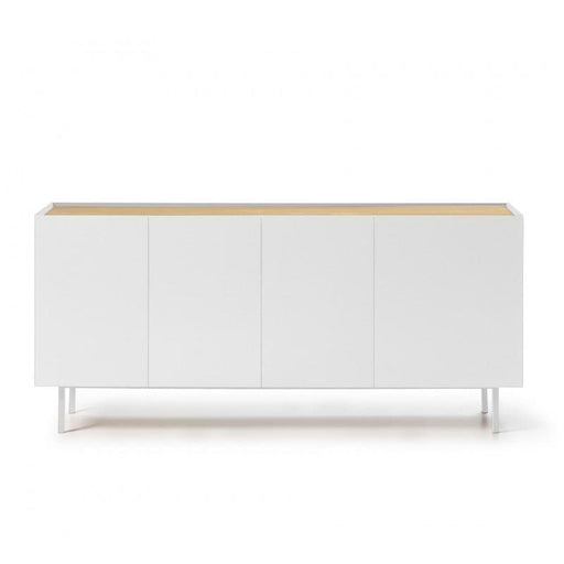 Comoda ARISTA Alba din MDF cu Picioare Metalice 165 cm TEULAT