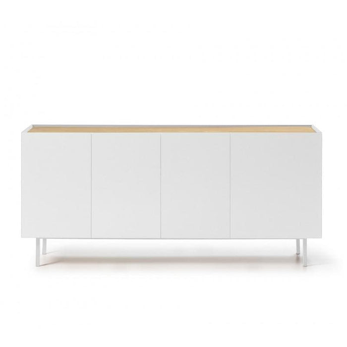 Comoda ARISTA Alba din MDF cu Picioare Metalice 165 cm TEULAT