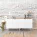 Comoda ARISTA Alba din MDF cu Picioare Metalice 165 cm TEULAT
