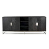 Comoda BLACKBONE din Lemn de Stejar 225cm si Otel Argintiu RICHMOND