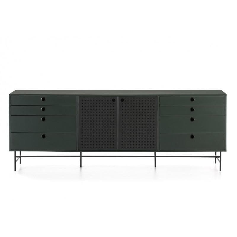 Comoda PUNTO Verde din MDF cu Picioare Metalice 212 cm TEULAT