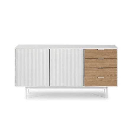 Comoda SIERRA Alba din MDF si Lemn 159 cm TEULAT