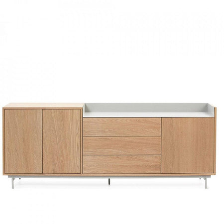 Comoda VALLEY Nature din MDF cu Picioare Metalice Gri 200 cm TEULAT