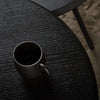 Masa de Cafea Neagra cu Blat din Stejar (H 44 cm, D 75 cm) SOROUND WOUD