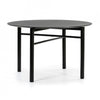 Masa Dining Rotunda JUNCO Neagra din MDF si Lemn 120 cm TEULAT