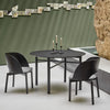 Masa Dining Rotunda JUNCO Neagra din MDF si Lemn 120 cm TEULAT