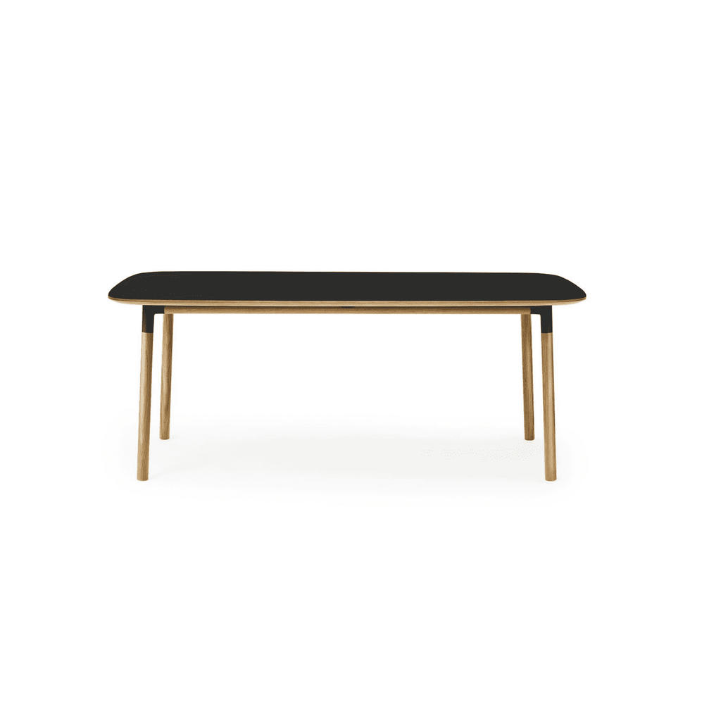 Masa SLICE din Linoleu Negru si Stejar 200cm NORMANN COPENHAGEN