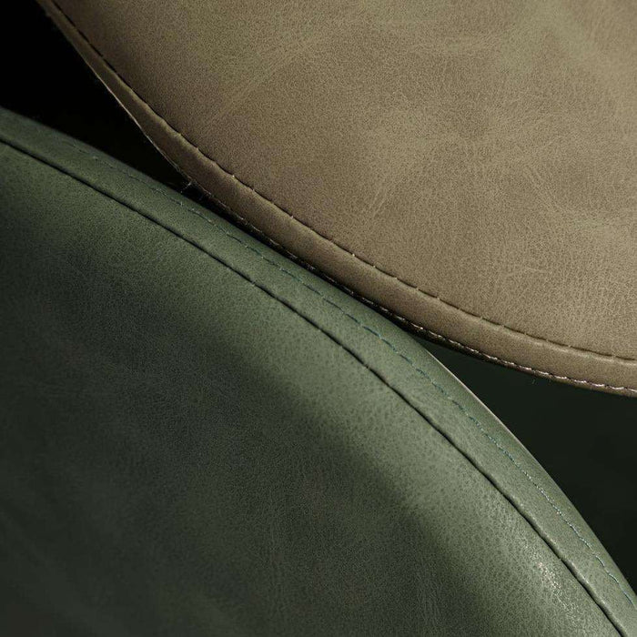 Scaun de Bar din Piele Ecologica Verde si Metal 80cm IXIA