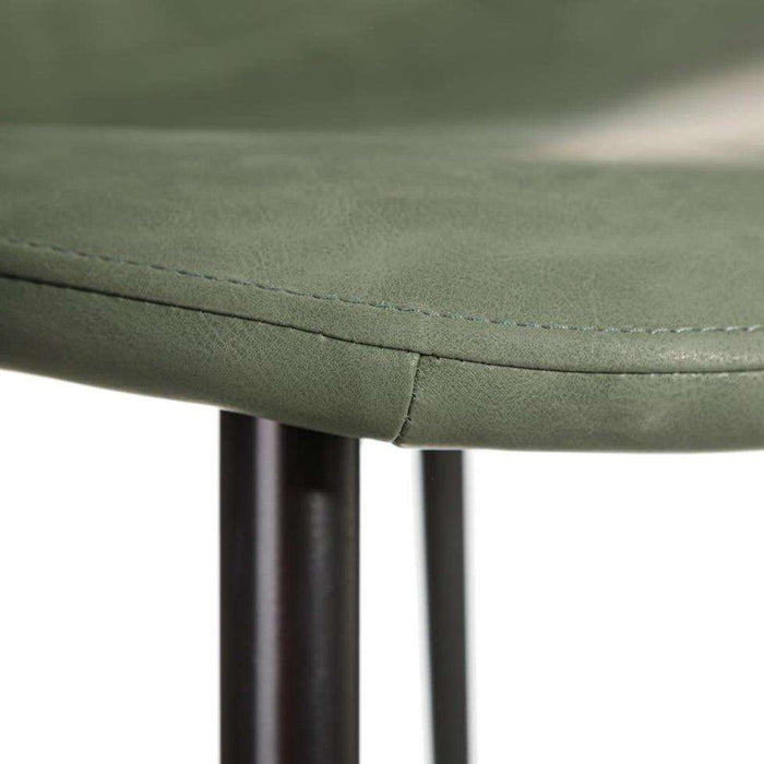 Scaun de Bar din Piele Ecologica Verde si Metal 80cm IXIA