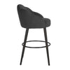Scaun de Bar Gri TULIP cu Picioare Metalice Negre ANTRACIET VELVET