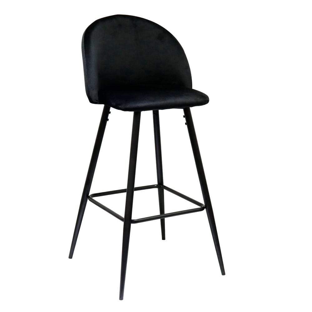 Scaun de Bar Negru din Catifea IXIA