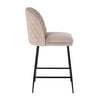 Scaun de Bar PULLITZER Bej cu Picioare Metalice Negre KHAKI VELVET