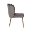 Scaun de Dining CANNON Gri cu Picioare Metalice Aurii