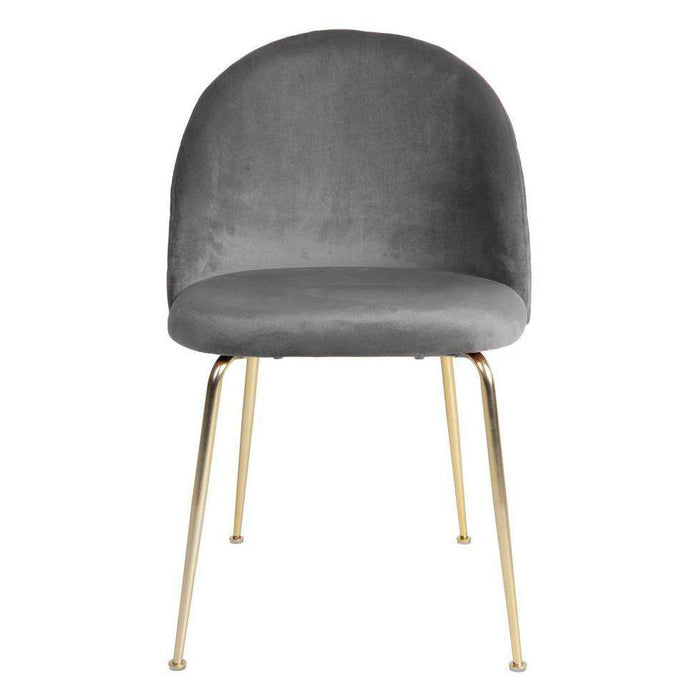 Scaun din Catifea Gri si Otel GENEVE HOUSE NORDIC