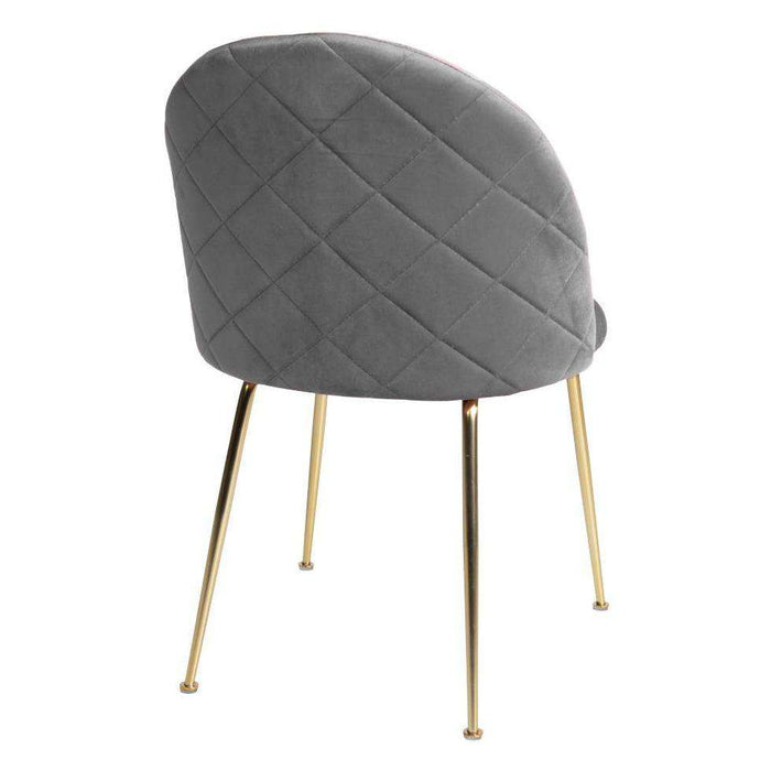 Scaun din Catifea Gri si Otel GENEVE HOUSE NORDIC