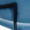 Scaun din Material Textil Albastru cu Picioare Negre Metalice 53cm IXIA