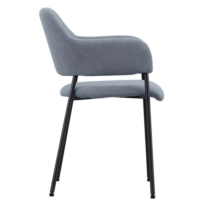 Scaun din Material Textil Gri cu Picioare Negre Metalice 54cm IXIA