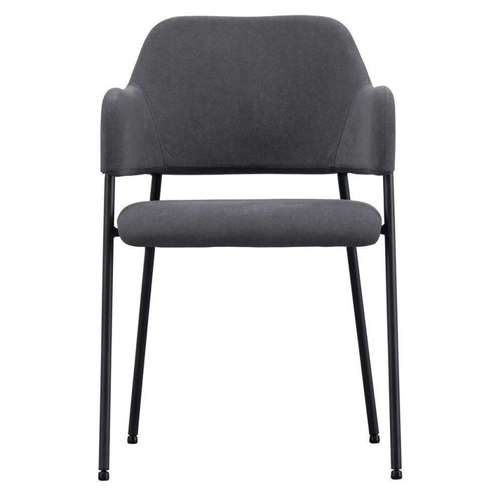 Scaun din Material Textil Gri cu Picioare Negre Metalice 54cm IXIA