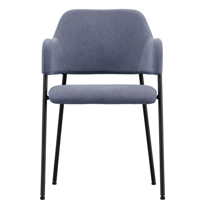 Scaun din Material Textil Gri cu Picioare Negre Metalice 54cm IXIA