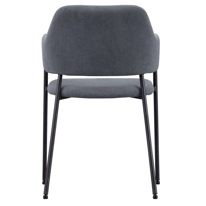 Scaun din Material Textil Gri cu Picioare Negre Metalice 54cm IXIA