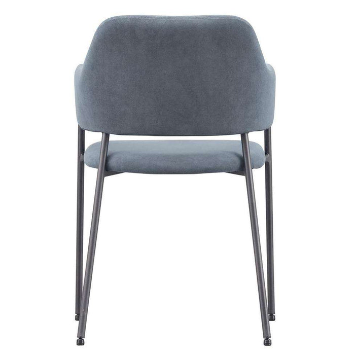 Scaun din Material Textil Gri cu Picioare Negre Metalice 54cm IXIA