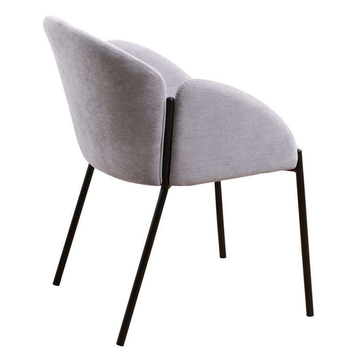 Scaun din Material Textil Gri cu Picioare Negre Metalice 56cm IXIA