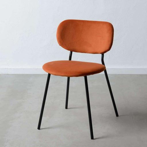 Scaun din Material Textil Portocaliu si Metal 75cm IXIA