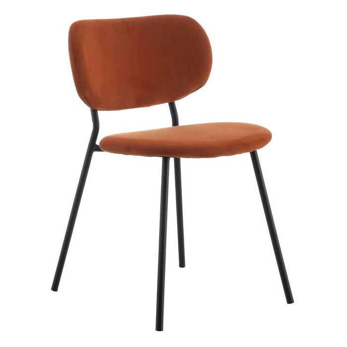 Scaun din Material Textil Portocaliu si Metal 75cm IXIA