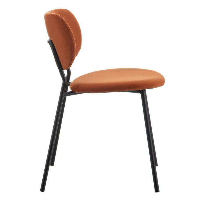 Scaun din Material Textil Portocaliu si Metal 75cm IXIA