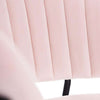 Scaun din Material Textil Roz cu Picioare Negre Metalice 53cm IXIA