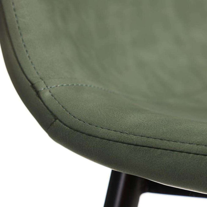Scaun din Piele Ecologica Verde si Metal IXIA
