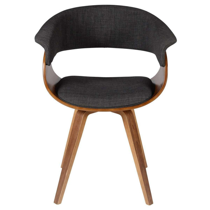 Scaun KYO cu Sezut Textil Gri Inchis si Picioare din Lemn ZAGO