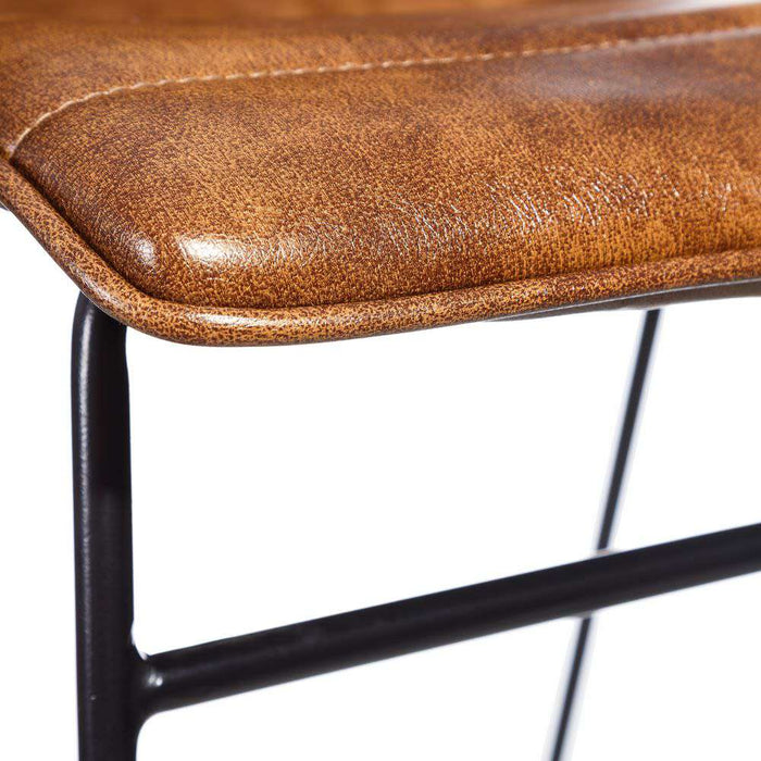 Scaun Maro din Piele Ecologica si Metal 45cm IXIA