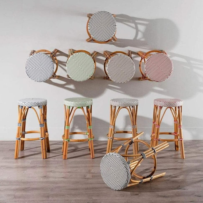 Scaunde din Ratan Alb cu Rosu IXIA