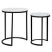 Set de 2 Masute de Cafea din Marmura si Metal Negru IXIA