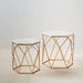 Set de 2 Masute de Cafea din Metal Auriu si Marmura IXIA